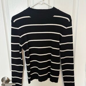 Black and White Striped Knit Sweater, size XL by Salty Wave